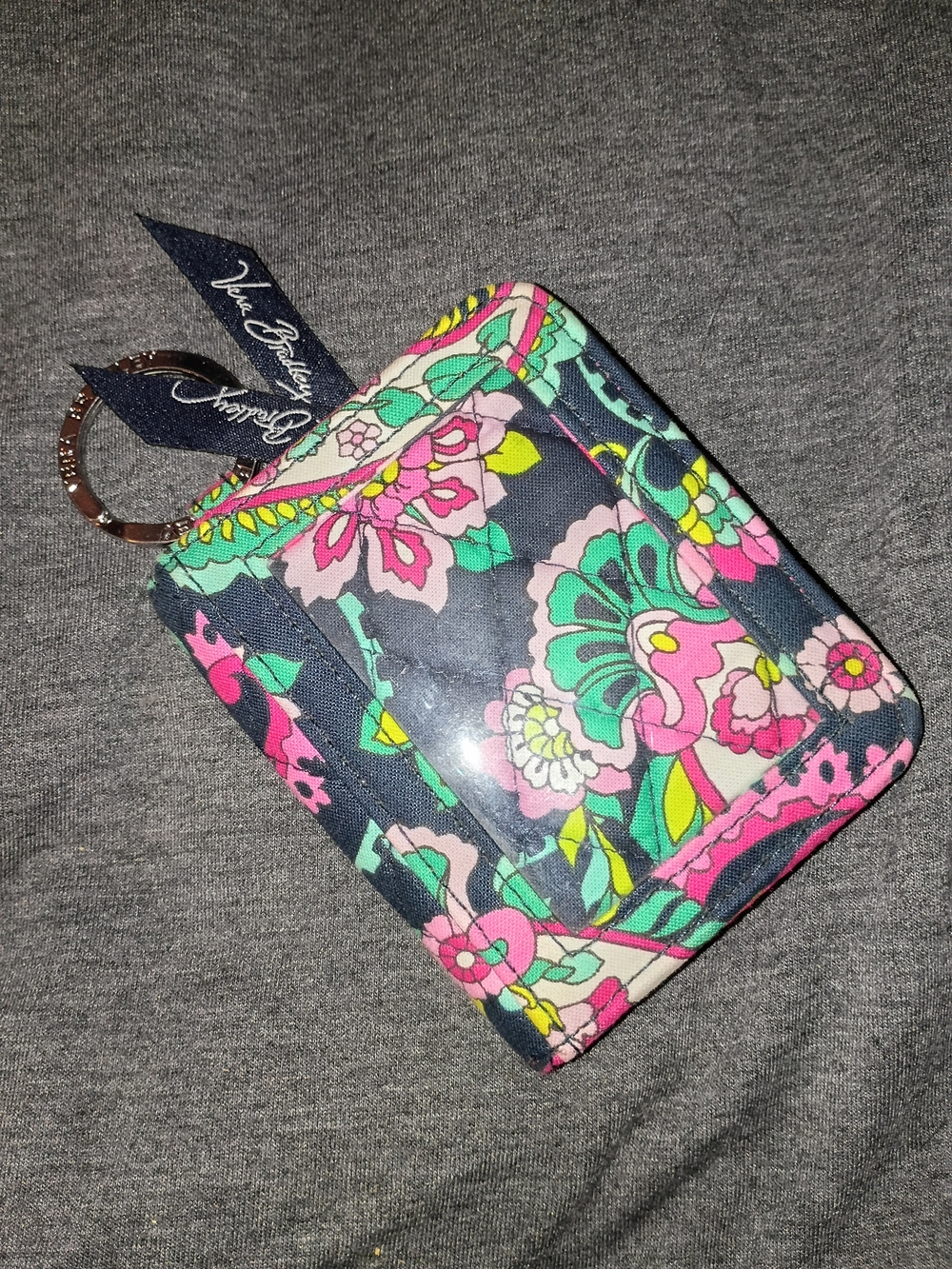 Vera Bradley Petal Paisley Campus Double ID Keychain Wallet
